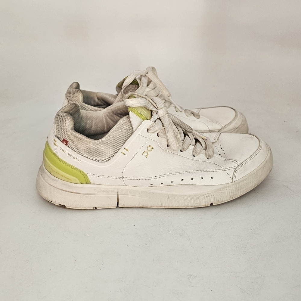 On The Roger Centre Court Womens Sneakers Size 7.5 White Limelight - Picture 3 of 10